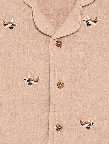 Blouse brodée en gaze de coton
