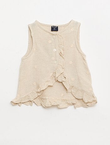 Blouse brodée sans manches