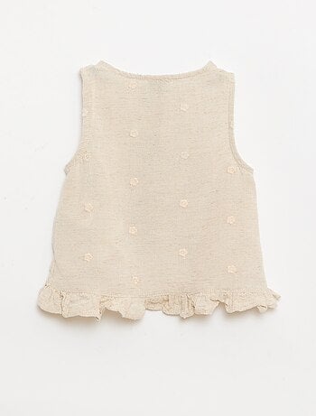 Blouse brodée sans manches
