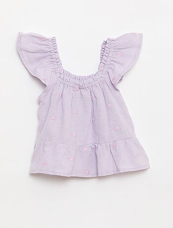 Blouse brodée sans manches