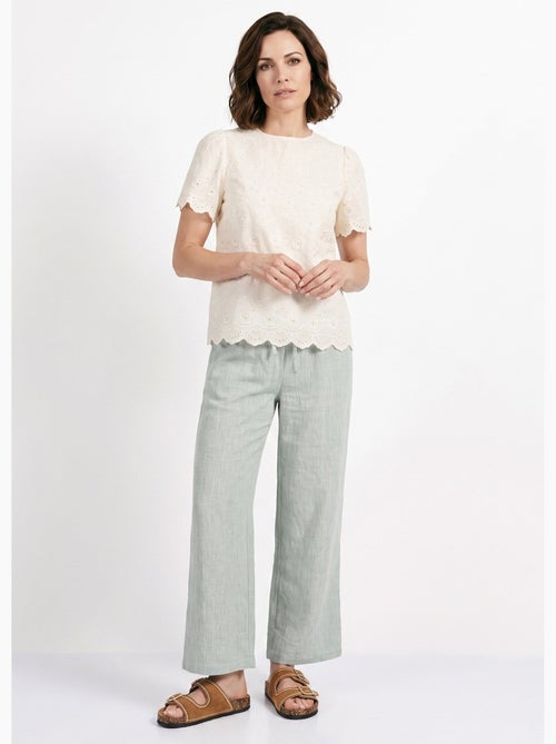 Blouse broderie anglaise à col rond - AFIBEL - Kiabi Blouse broderie anglaise à col rond - AFIBEL - Kiabi