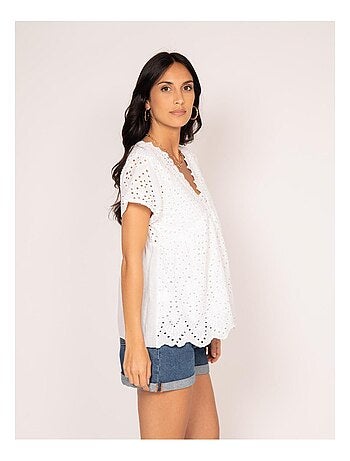 Top femme achat de hauts et blouses pour femme pas cher blanc