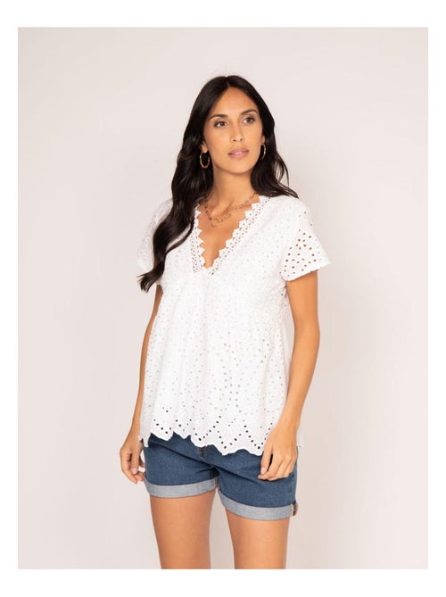 Blouse broderie anglaise FADIA - Kiabi
