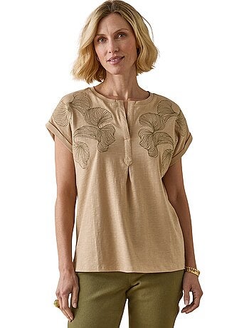 Blouse broderies col tunisien - DAXON