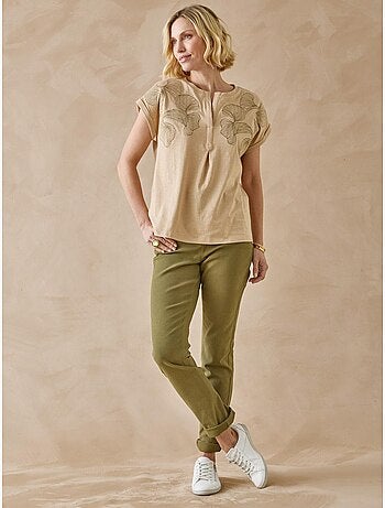 Blouse broderies col tunisien - DAXON