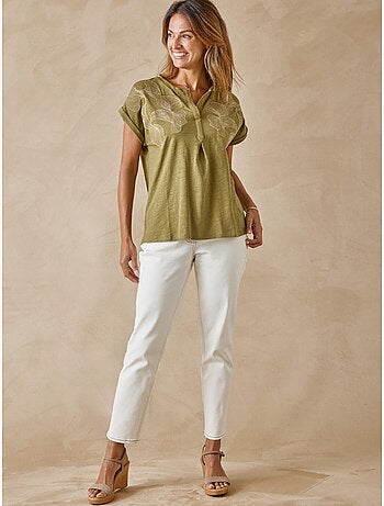 Blouse broderies col tunisien - DAXON