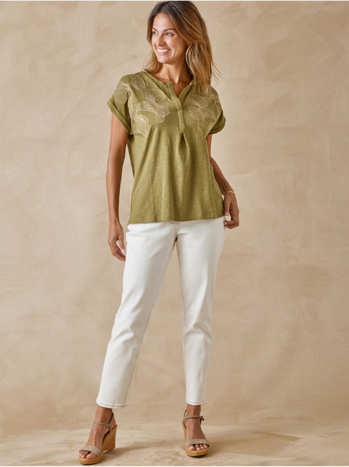 Blouse broderies col tunisien - DAXON - Kiabi Blouse broderies col tunisien - DAXON - Kiabi