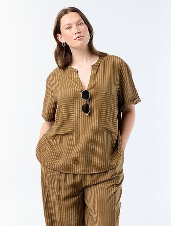 Blouse caftan en viscose fluide