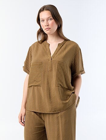 Blouse caftan en viscose fluide