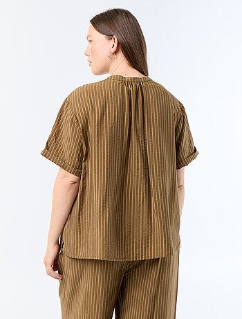 Blouse caftan en viscose fluide