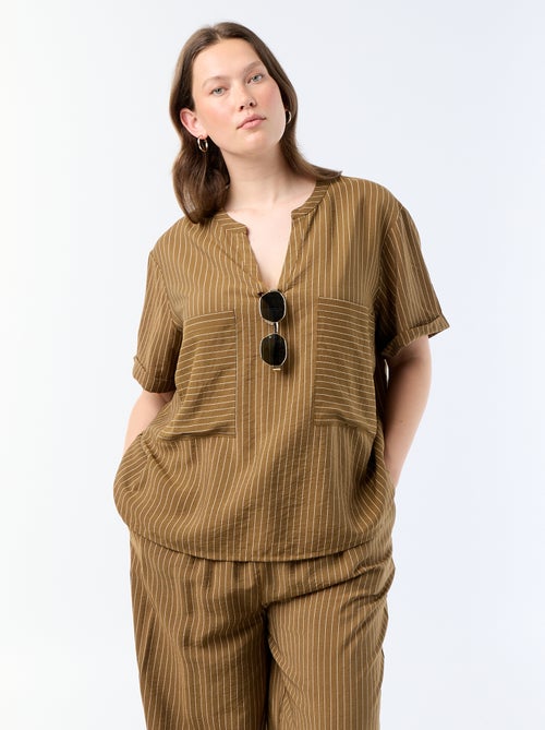 Blouse caftan en viscose fluide - Kiabi