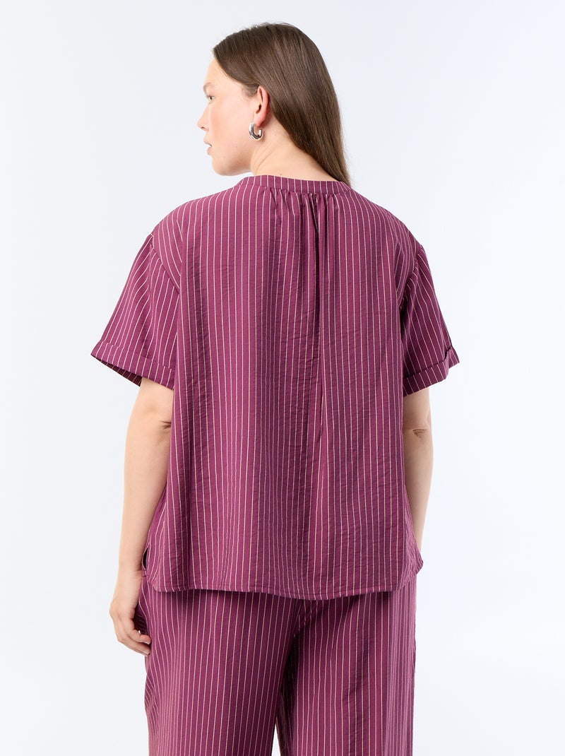 Blouse caftan en viscose fluide Violet - Kiabi