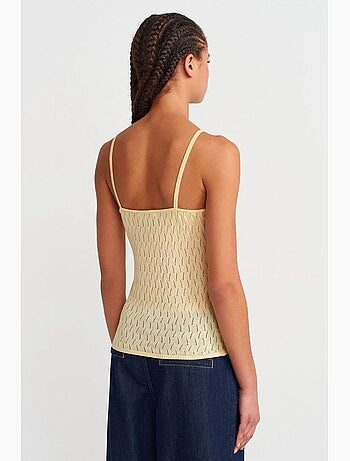 Blouse cami courte en maille texturée à nœud dilvin