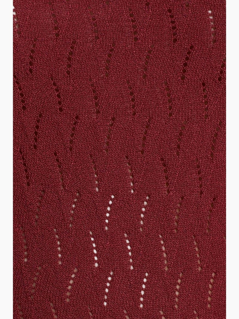 Blouse cami courte en maille texturée à nœud dilvin Rouge bordeaux - Kiabi