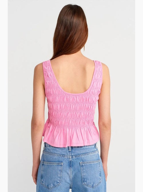 Blouse cami courte texturée en coton et modal dilvin - Kiabi Blouse cami courte texturée en coton et modal dilvin - Kiabi