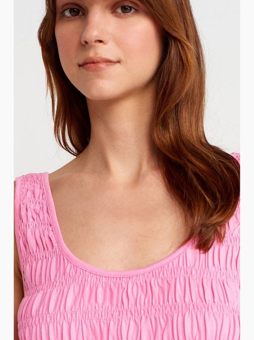 Blouse cami courte texturée en coton et modal dilvin - Kiabi Blouse cami courte texturée en coton et modal dilvin - Kiabi