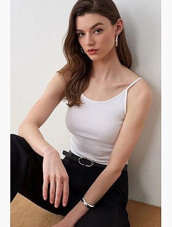 Blouse cami sans manches côtelée dilvin