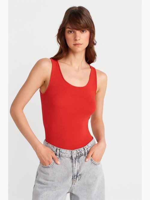 Blouse cami sans manches côtelée dilvin - Kiabi