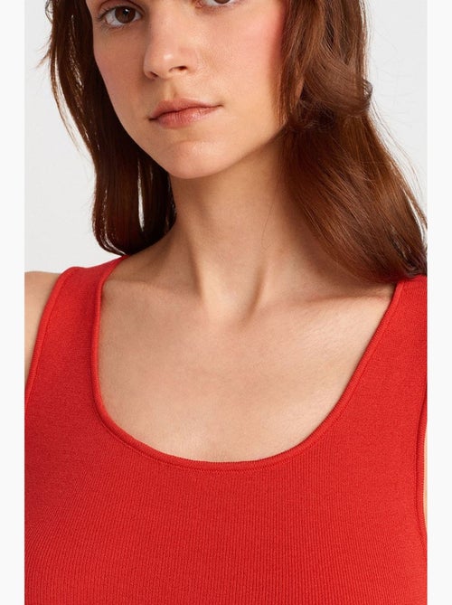 Blouse cami sans manches côtelée dilvin - Kiabi