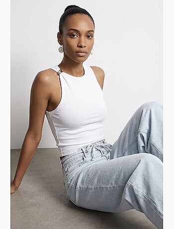 Blouse cami sans manches, coupe ajustée dilvin
