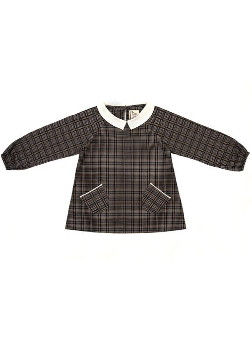 Blouse Carreaux   et Fils Lurex   Col CLAUDINE - La Faute à Voltaire - Kiabi
