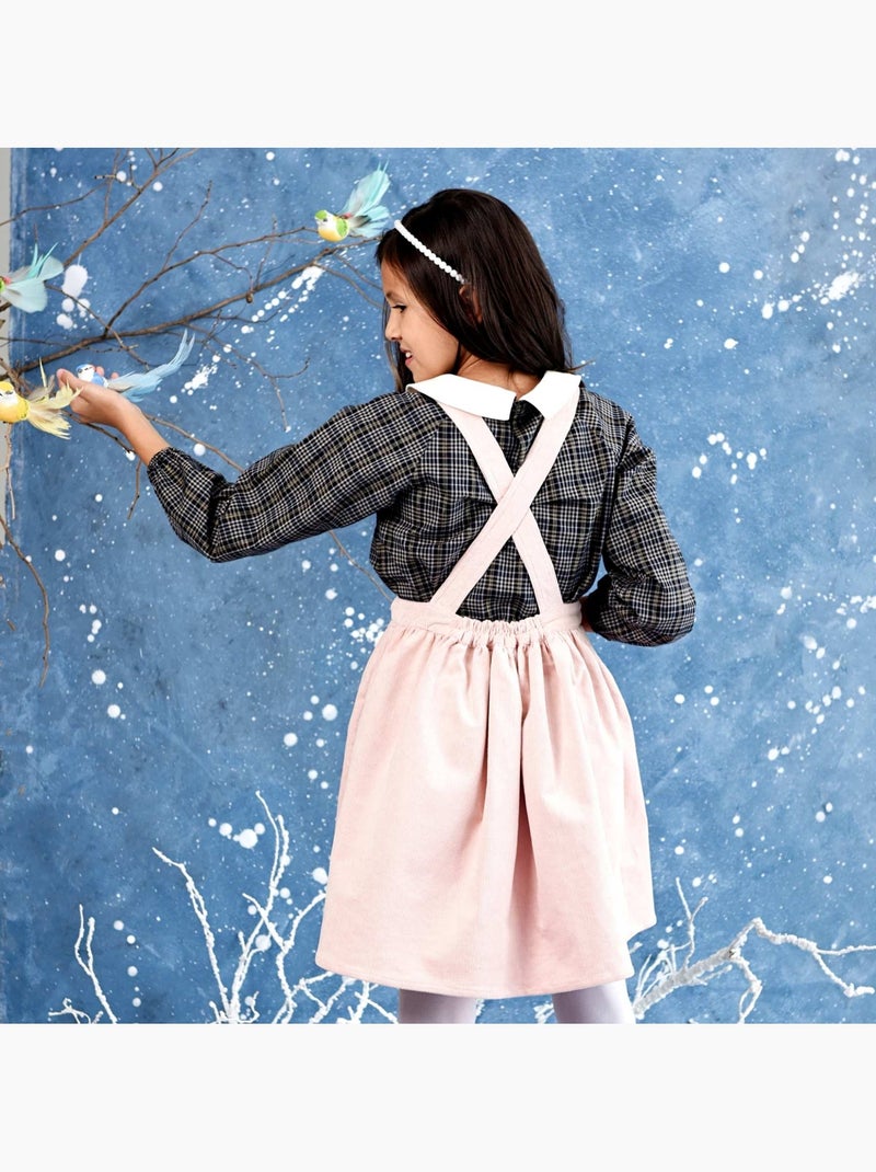 Blouse Carreaux   et Fils Lurex   Col CLAUDINE - La Faute à Voltaire Gris Doré Noir - Kiabi