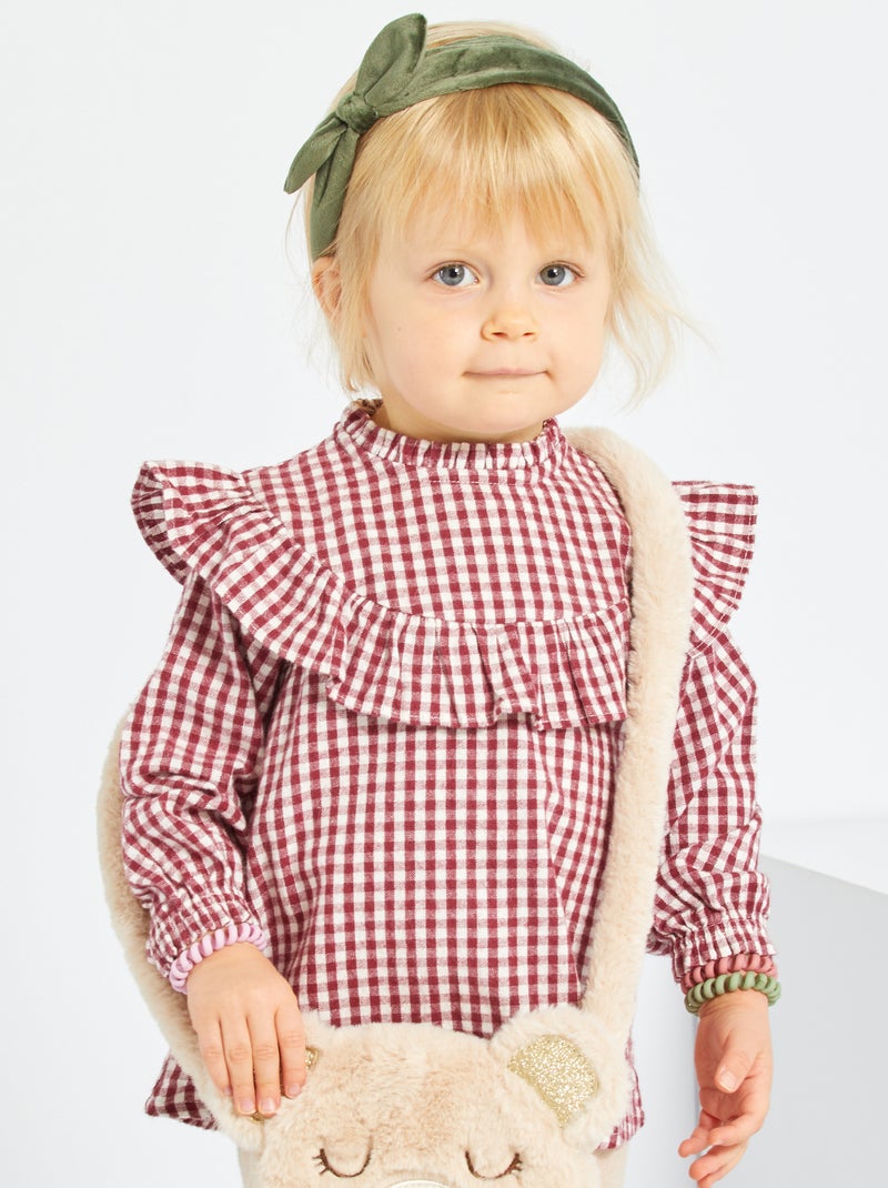 Blouse carreaux vichy rouge/blanc - Kiabi