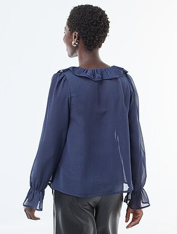 Blouse cavalière en voile transparent