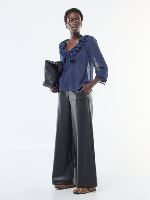 Blouse cavalière en voile transparent - Kiabi