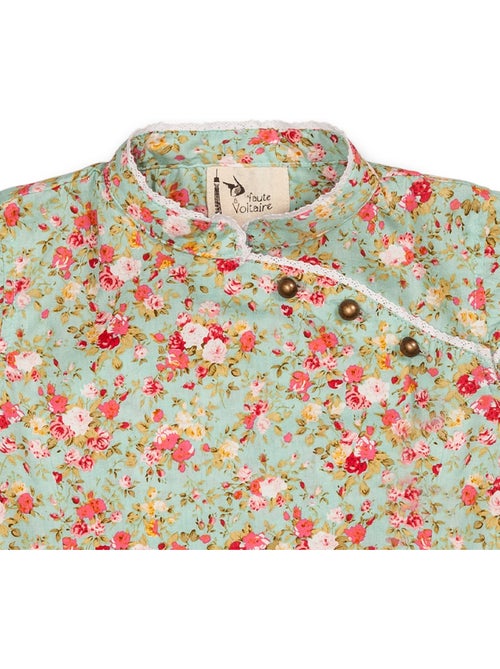 Blouse Chinoise à col Mao Fille Fleurie Liberty Vert ANNAM - 'LA FAUTE A VOLTAIRE' - Kiabi Blouse Chinoise à col Mao Fille Fleurie Liberty Vert ANNAM - 'LA FAUTE A VOLTAIRE' - Kiabi