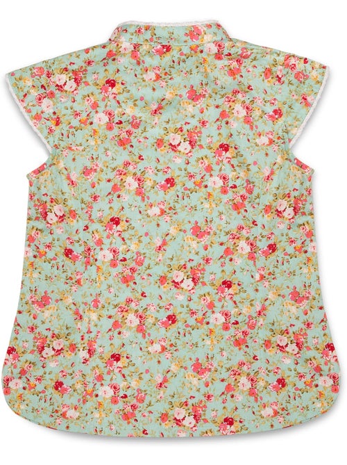Blouse Chinoise à col Mao Fille Fleurie Liberty Vert ANNAM - 'LA FAUTE A VOLTAIRE' - Kiabi Blouse Chinoise à col Mao Fille Fleurie Liberty Vert ANNAM - 'LA FAUTE A VOLTAIRE' - Kiabi