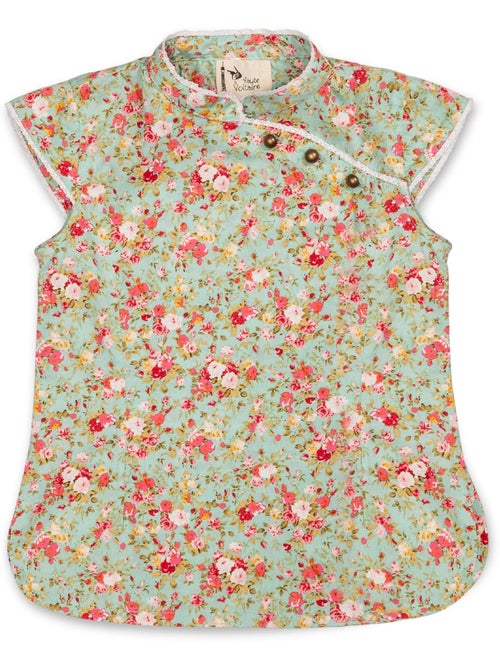 Blouse Chinoise à col Mao    Fleurie Liberty   ANNAM - La Faute à Voltaire - Kiabi
