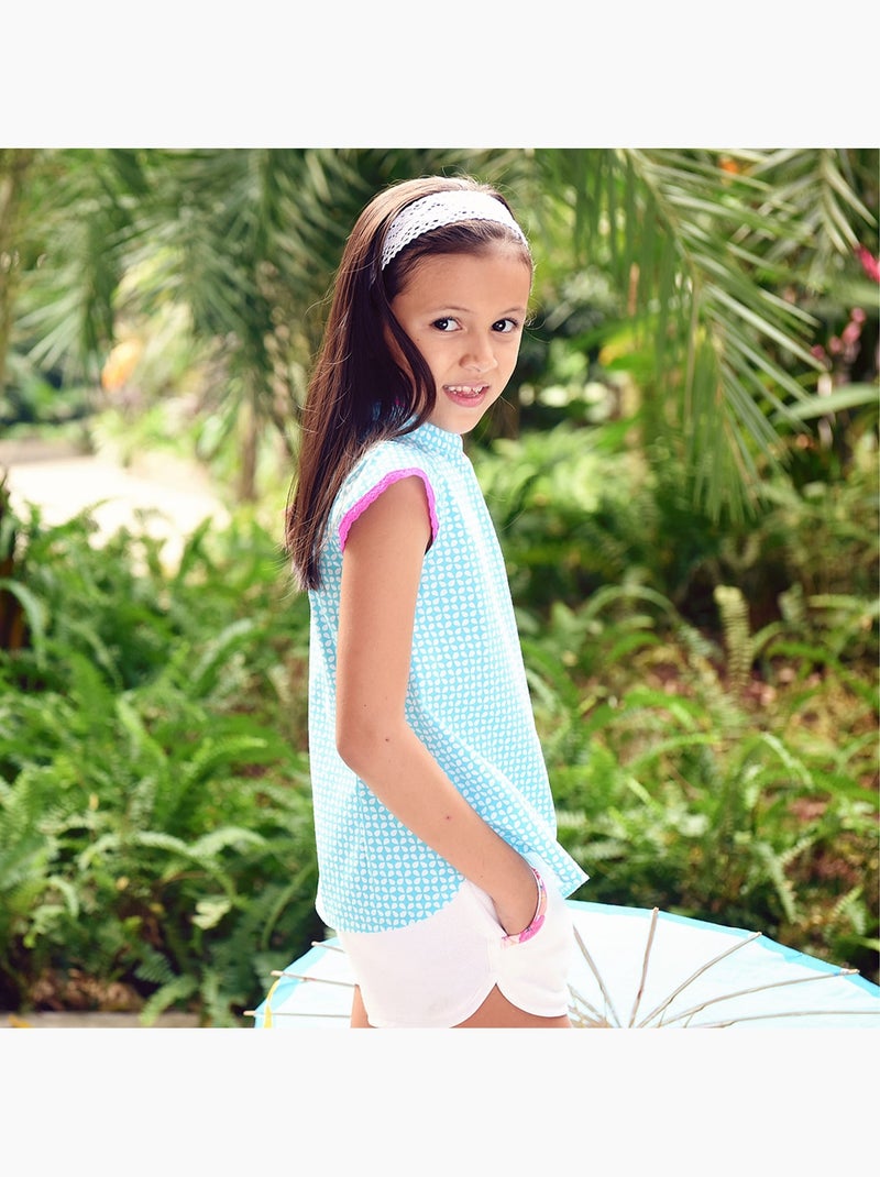 Blouse Chinoise    ANNAM - La Faute à Voltaire Bleu turquoise - Kiabi