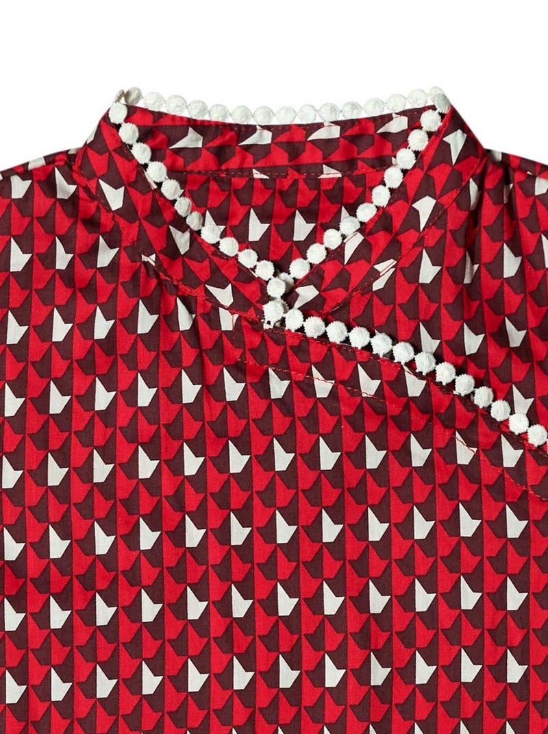 Blouse chinoise        ANNAM - 'LA FAUTE A VOLTAIRE' Rouge foncé - Kiabi