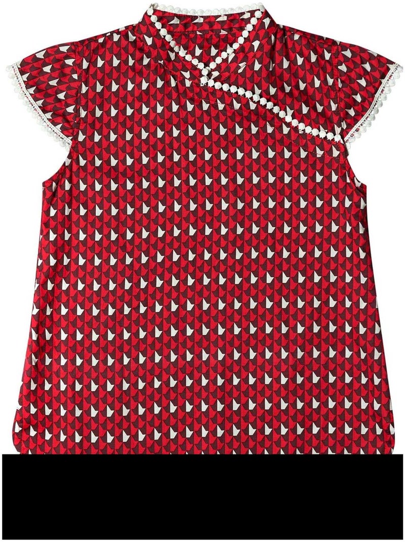 Blouse chinoise        ANNAM - 'LA FAUTE A VOLTAIRE' Rouge foncé - Kiabi