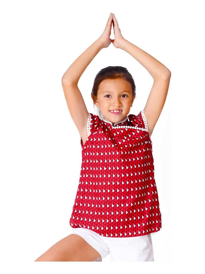 Blouse chinoise        ANNAM - 'LA FAUTE A VOLTAIRE' Rouge foncé - Kiabi
