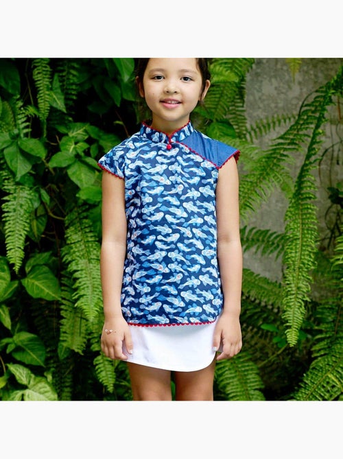 Blouse  Chinoise  imprimé Poissons Koi  ANNAM - La Faute à Voltaire - Kiabi