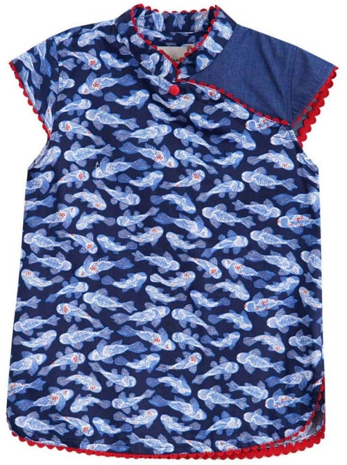 Blouse  Chinoise  imprimé Poissons Koi  ANNAM - La Faute à Voltaire - Kiabi