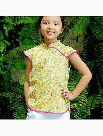Blouse Chinoise Liberty à Col Mao ANNAM - La Faute à Voltaire