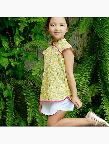 Blouse Chinoise Liberty à Col Mao ANNAM - La Faute à Voltaire