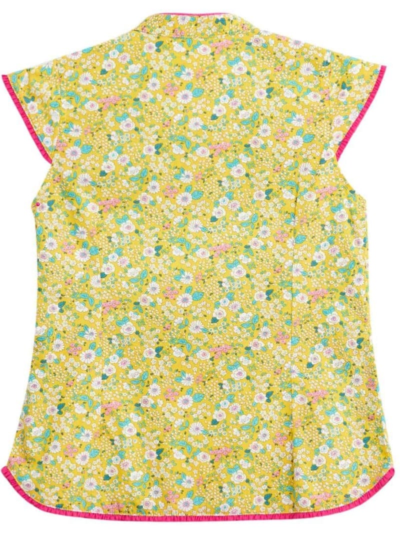 Blouse  Chinoise Liberty  à Col Mao  ANNAM - La Faute à Voltaire Jaune - Kiabi
