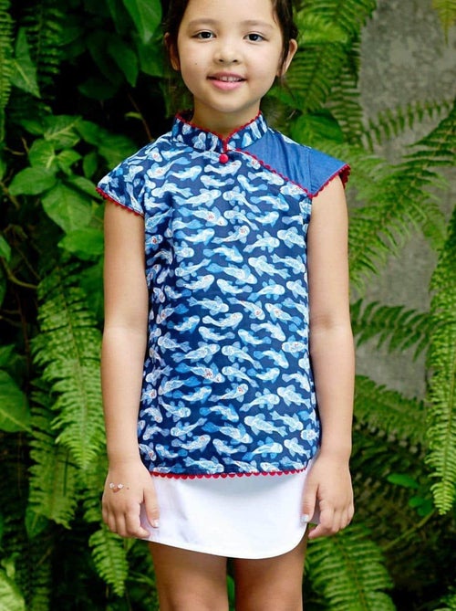 Blouse chinoise     poissons khoi   ANNAM - 'LA FAUTE A VOLTAIRE' - Kiabi