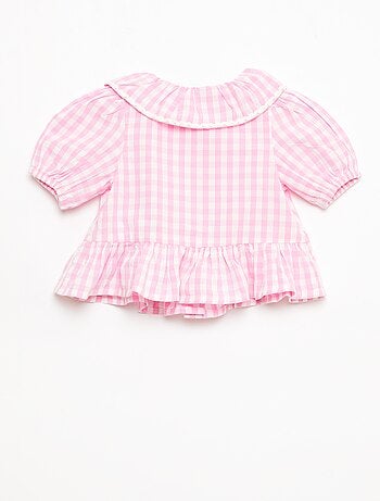 Blouse col Claudine avec volants