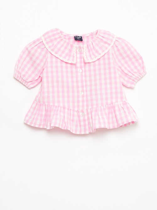 Blouse col Claudine avec volants - Kiabi