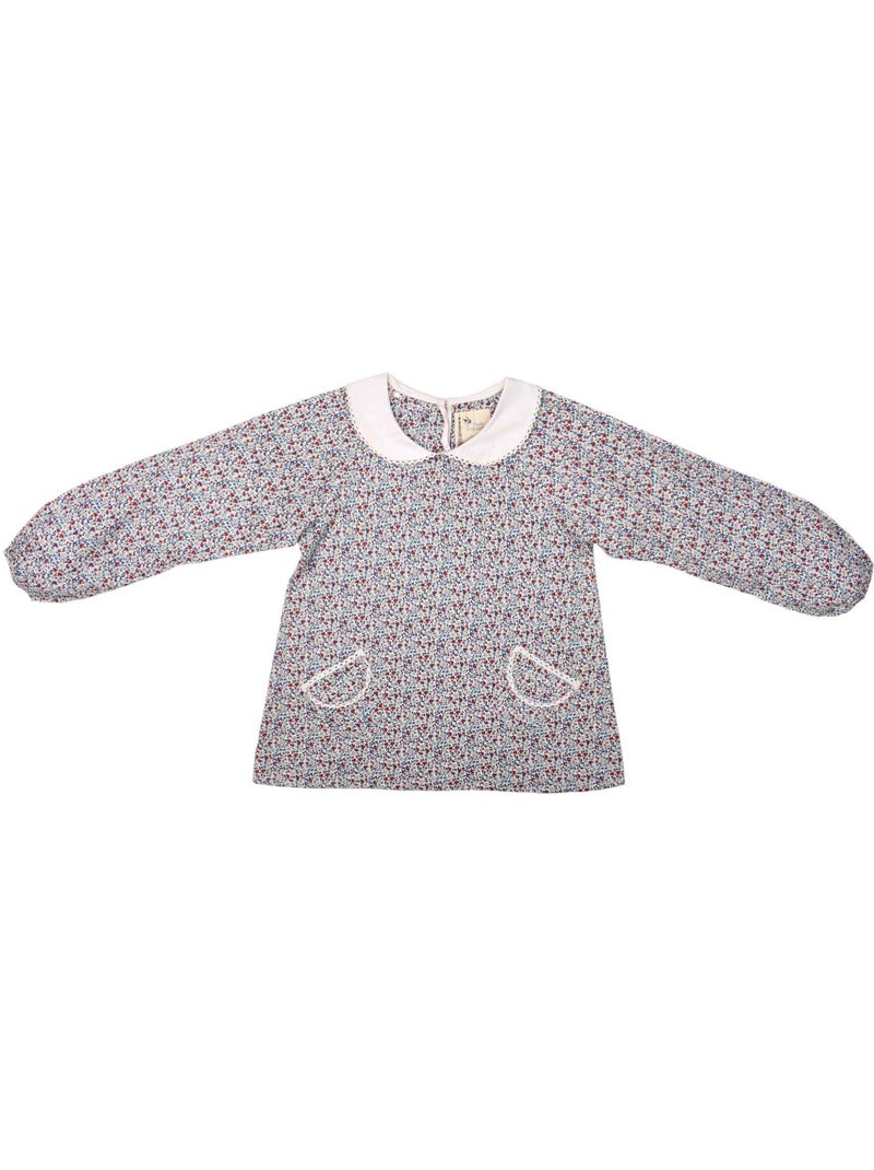 Blouse Col Claudine  Liberty  et   Col CLAUDINE - La Faute à Voltaire Bleu - Kiabi