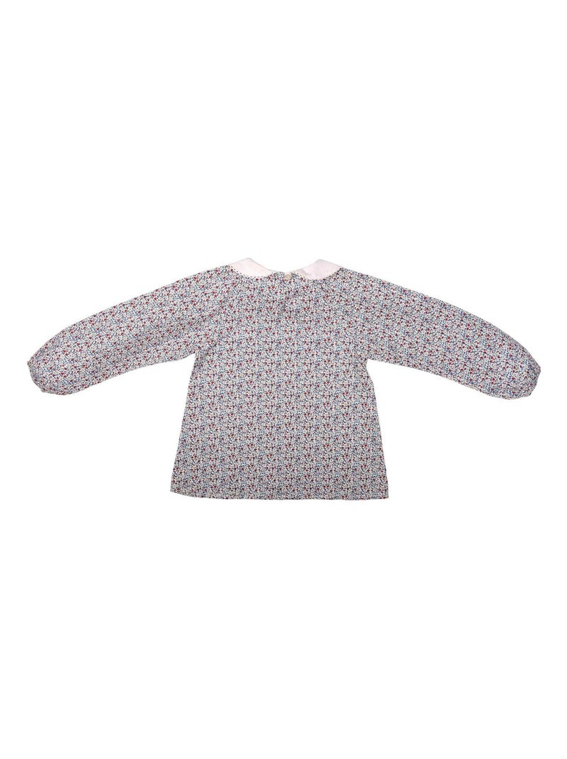 Blouse Col Claudine  Liberty  et   Col CLAUDINE - La Faute à Voltaire Bleu - Kiabi