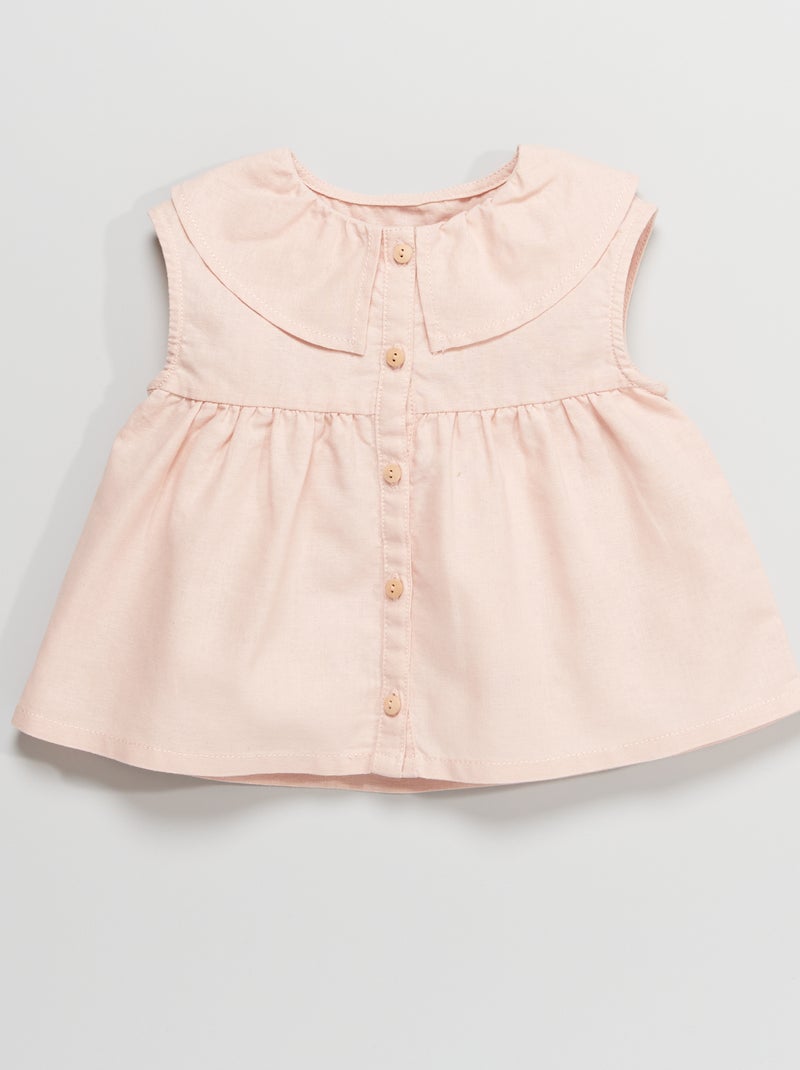 Blouse col claudine Rose - Kiabi