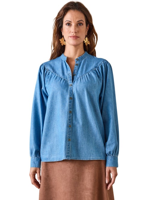 Blouse col mao denim fluide - DAXON - Kiabi