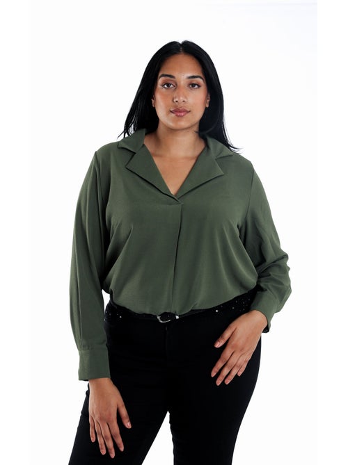 Blouse col revers unie PAPRIKA - Kiabi