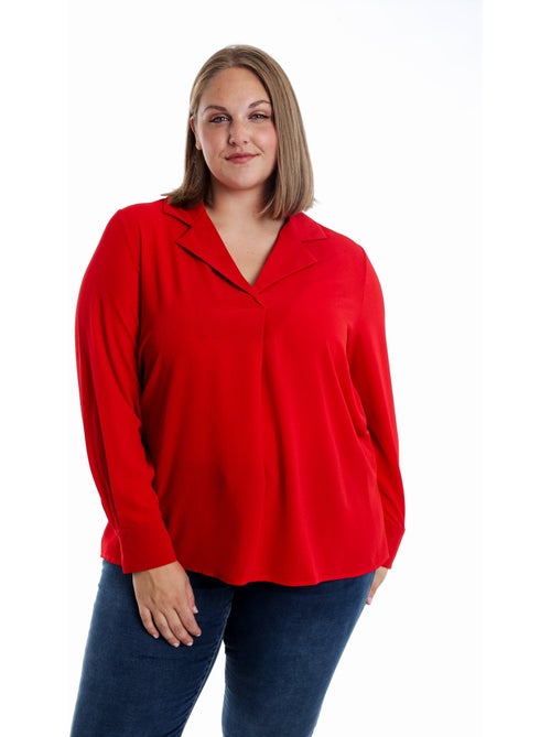 Blouse col revers unie PAPRIKA - Kiabi